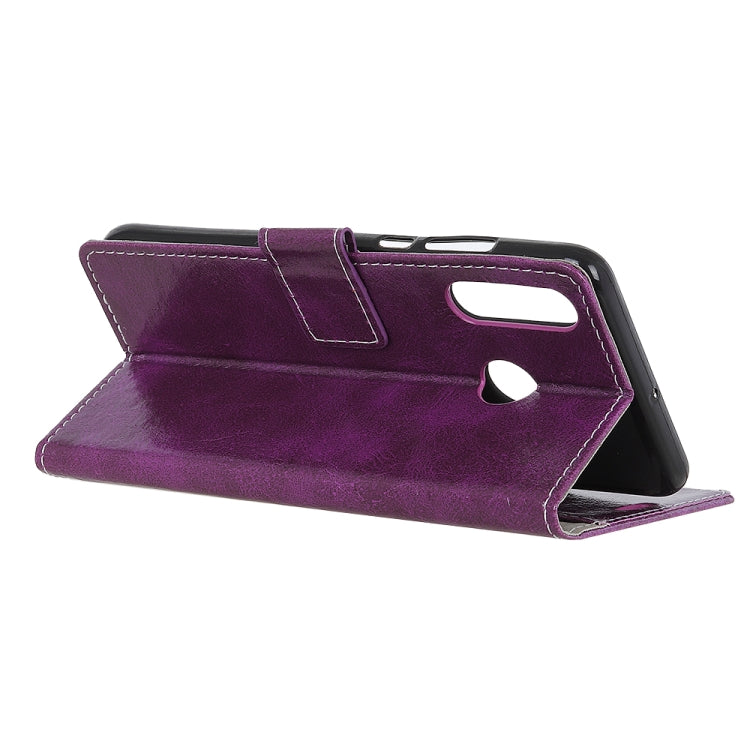 Retro Crazy Horse Texture Horizontal Flip Leather Case for Huawei P30 Lite, with Wallet & Holder & Card Slots & Photo Frame (Purple)