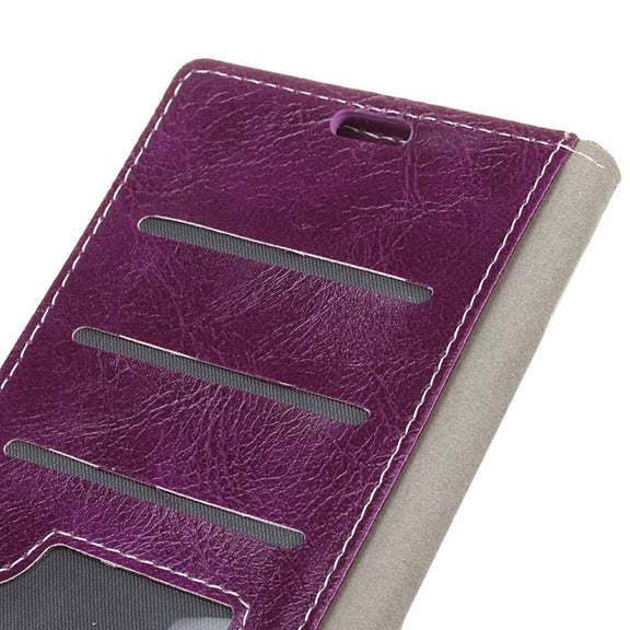 Retro Crazy Horse Texture Horizontal Flip Leather Case for Huawei P30 Lite, with Wallet & Holder & Card Slots & Photo Frame (Purple)