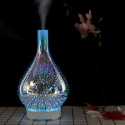 Mini 100ml Household Humidifier Ultrasonic Creative Purification 3D Glass Aromatherapy Machine Automatic Alcohol Sprayer, EU Plug