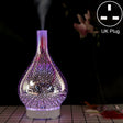 Mini 100ml Household Humidifier Ultrasonic Creative Purification 3D Glass Aromatherapy Machine Automatic Alcohol Sprayer, UK Plug - free shipping - PMC TechLife - Order now!