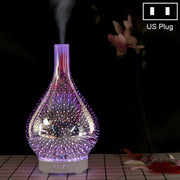 Mini 100ml Household Humidifier Ultrasonic Creative Purification 3D Glass Aromatherapy Machine Automatic Alcohol Sprayer, US Plug