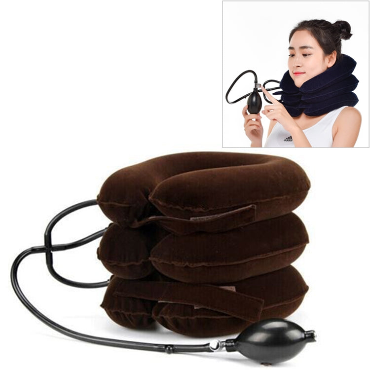Household Full Cashmere Cervical Traction Instrument Neck Protection Inflatable Cervical Spine Massage Instrument (Coffee) - free shipping - PMC TechLife - Order now!