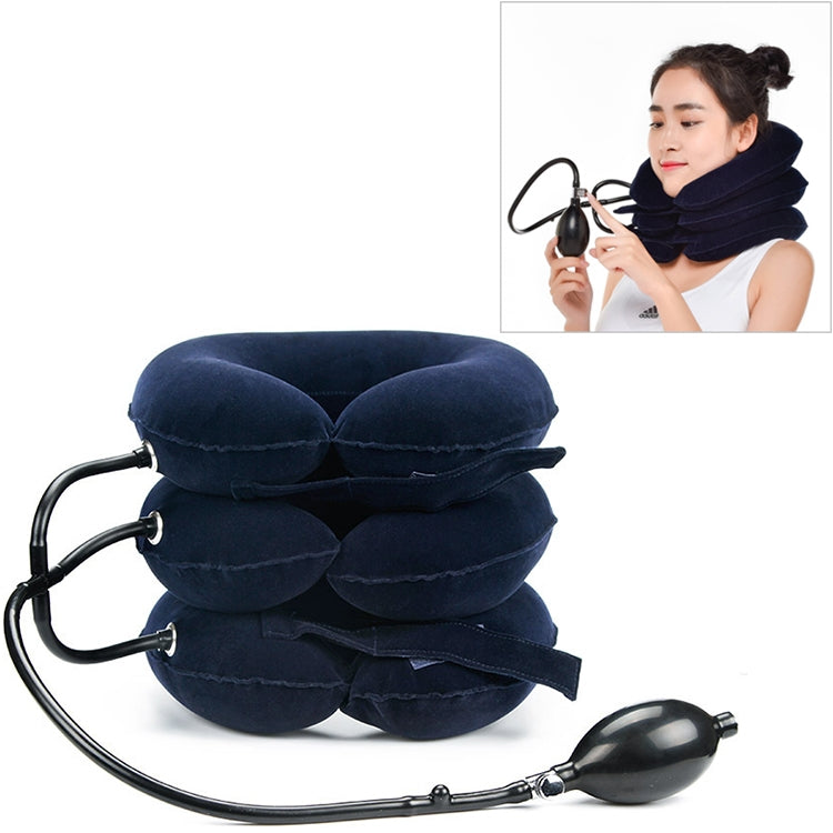 Household Full Cashmere Cervical Traction Instrument Neck Protection Inflatable Cervical Spine Massage Instrument (Blue) - free shipping - PMC TechLife - Order now!
