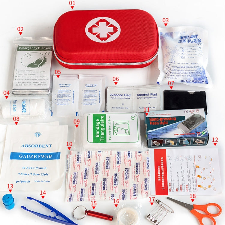 43 In 1 EVA Portable Car Home Outdoor Emergency Supplies Kit Survival Rescue Box(Black)