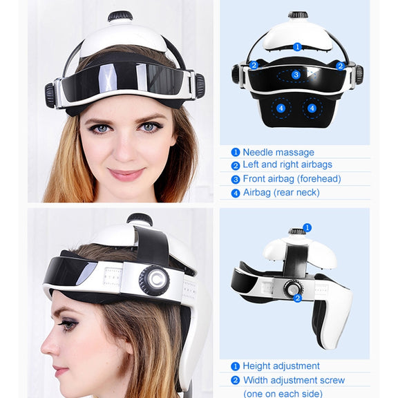 Electronic Air Pressure Head Massager, Relaxed Music Helmet Massager, US Plug