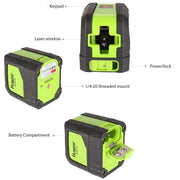 9011R 1V1H 20mW 2 Line Red Beam Laser Level Covering Walls and Floors (Red)