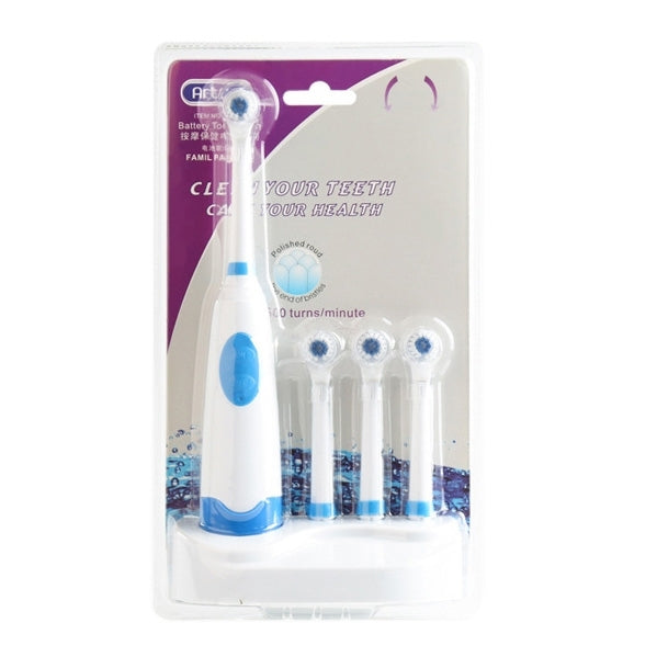 2W Creative Household Waterproof Rotary Electric Toothbrush Set with 4 Replacement Brush Heads & Base, 8500 Revolutions Per Minute(Blue) - Toothbrushes by PMC TechLife | Online Shopping South Africa | PMC TechLife | Buy Now Pay Later Mobicred