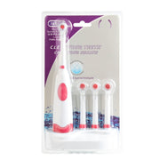2W Creative Household Water-resistant Rotary Electric Toothbrush Set with 4 Replacement Brush Heads & Base, 8500 Revolutions Per Minute(Red)