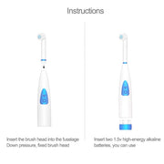 2W Creative Household Water-resistant Rotary Electric Toothbrush Set with 4 Replacement Brush Heads & Base, 8500 Revolutions Per Minute(Red)