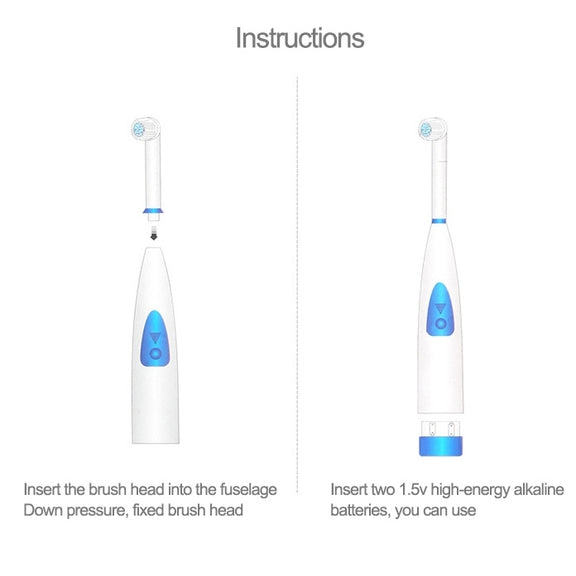 2W Creative Household Water-resistant Rotary Electric Toothbrush Set with 4 Replacement Brush Heads & Base, 8500 Revolutions Per Minute(Red)