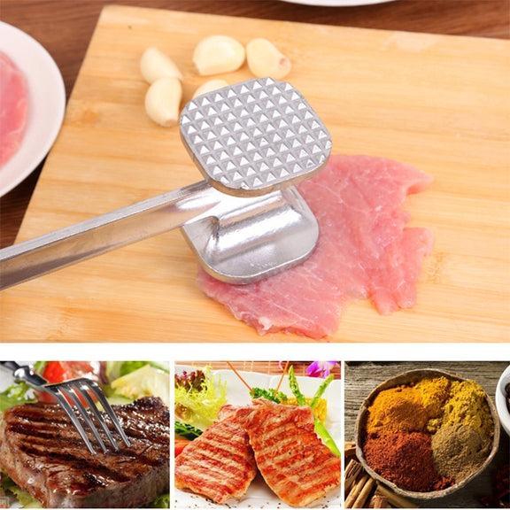 2 PCS Aluminum Alloy Loose Tenderizers Meat Hammer Steak Pork Kitchen Tools, Middle Size: 5.0 x 22.5cm