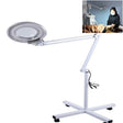 5X Foldable Swing Arm Desk Table Mount Magnifier with Lamp Light for Facial Tattoo Eyebrow Nail Salon Beauty, Cool White Light - free shipping - PMC TechLife - Order now!