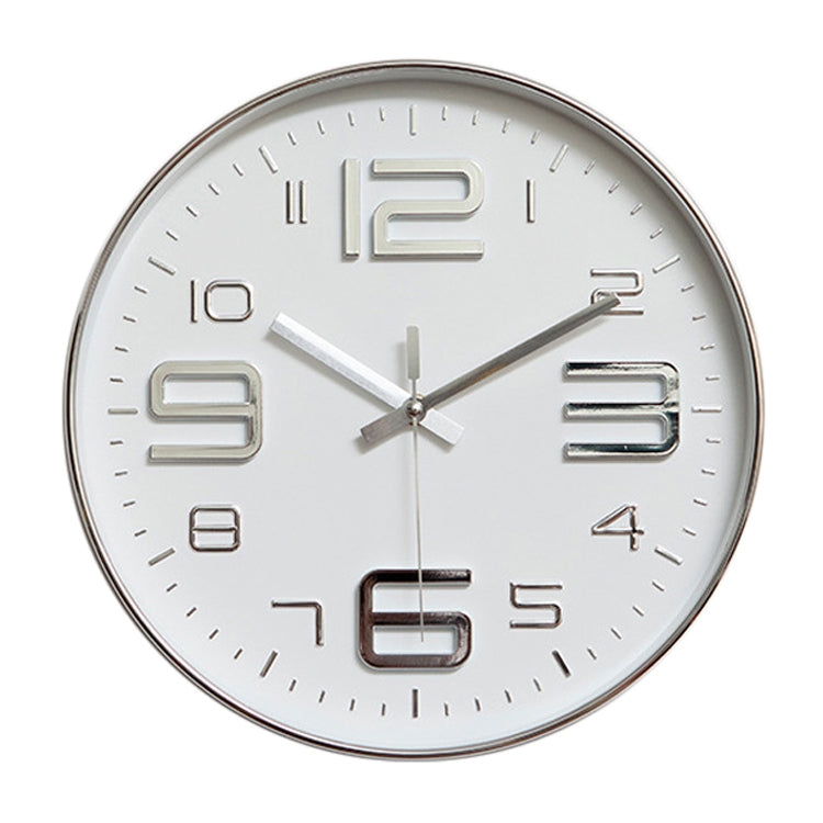 12 inch Creative Decorative Round Shape Living Room Simple Modern Quartz Wall Clock(Silver) - Wall Clock by PMc TechLife | Online Shopping South Africa | PMc TechLife | Buy Now Pay Later Mobicred