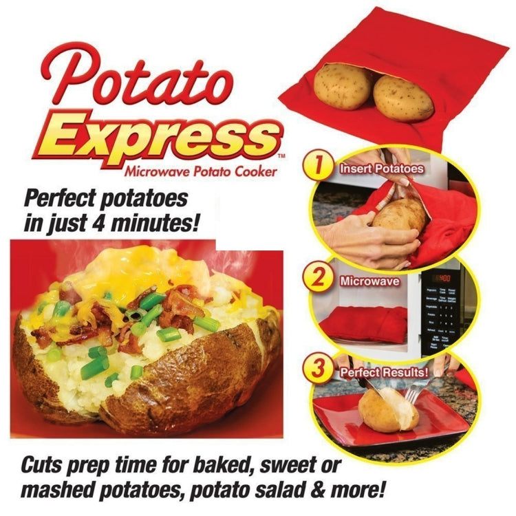 Washable Reusable Microwave Potato Cooker Bag (Cooks Up to 4 Potatoes At The Same Time), Size: 26.7*17.6cm(Red) - free shipping - PMC Jewellery - Order now!