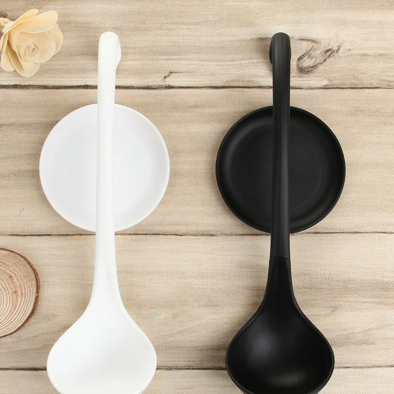 Stand Up Ladle Spoon with Tray for Home or Commercial Kitchen, Spoon Size: 28.5*8.2cm(White)
