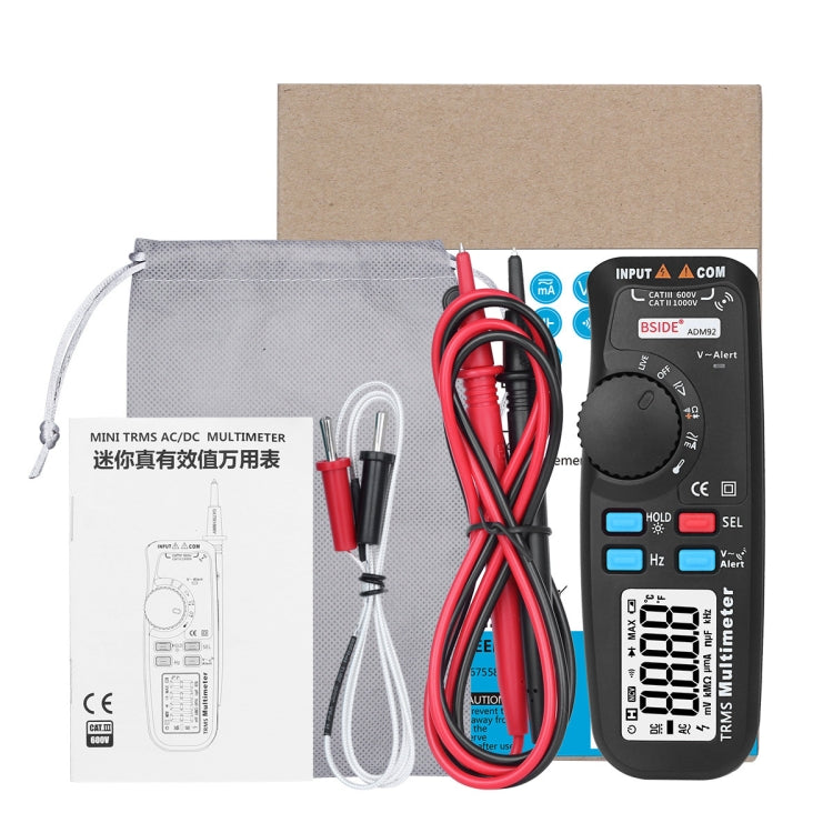 BSIDE ADM92 Handheld True RMS Digital Multimeter Auto Range 6000 Counts TRMS Tester with Live Wire Check Temp NCV Hz ohm Diode - free shipping - PMC Jewellery - Order now!