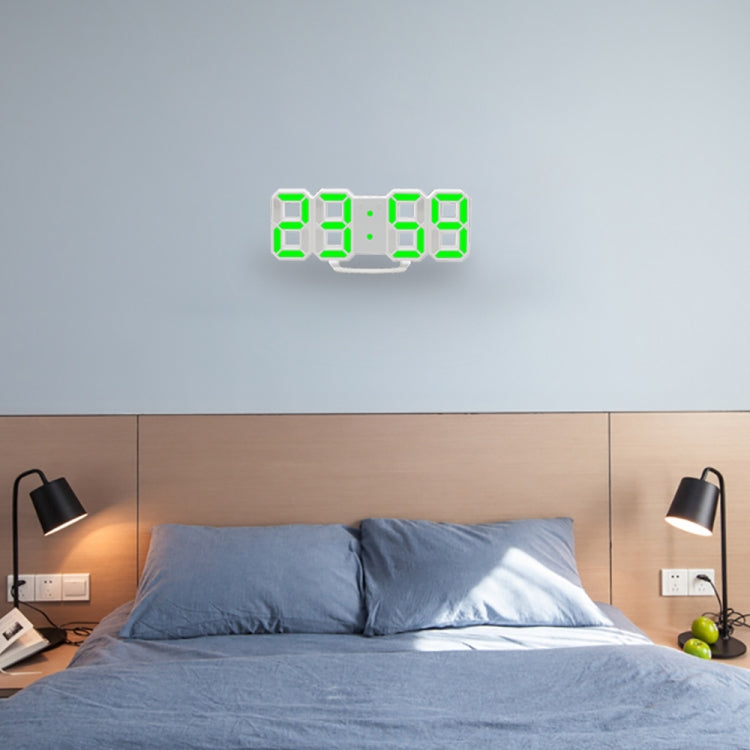 Multi-Function Large 3D LED Digital Wall Alarm Clock with Snooze Function, 12/24 Hours Display for Home, Kitchen, Office, DC 5V, CE Certificated(Green) - Wall Clock by PMc TechLife | Online Shopping South Africa | PMc TechLife | Buy Now Pay Later Mobicred