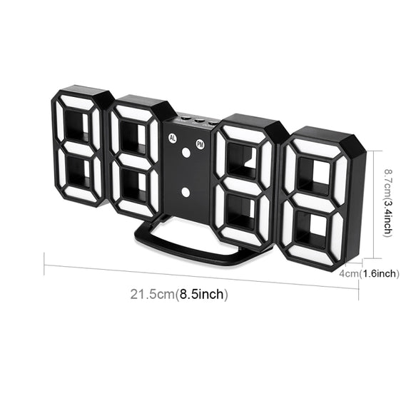 Multi-Function Large 3D LED Digital Wall Alarm Clock with Snooze Function, 12/24 Hours Display for Home, Kitchen, Office, DC 5V, CE Certificated(Green)