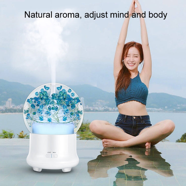 ML-824 100ML Gypsophila Flowers Aromatherapy Diffuser Air Humidifier with Colorful LED Light for Office / Home(Blue) - free shipping - PMC TechLife - Order now!
