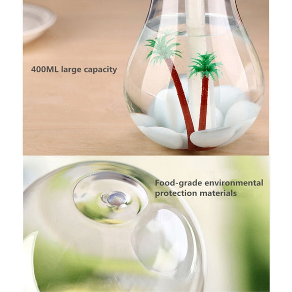 400ML Colorful Light Portable Bulb Shape Aromatherapy Air Purifier Humidifier for Home / Office / Car(Gold)