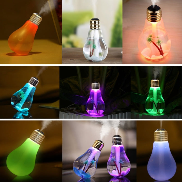 400ML Colorful Light Portable Bulb Shape Aromatherapy Air Purifier Humidifier for Home / Office / Car(Silver) - Air Purifiers & Accessories by PMC TechLife | Online Shopping South Africa | PMC TechLife | Buy Now Pay Later Mobicred