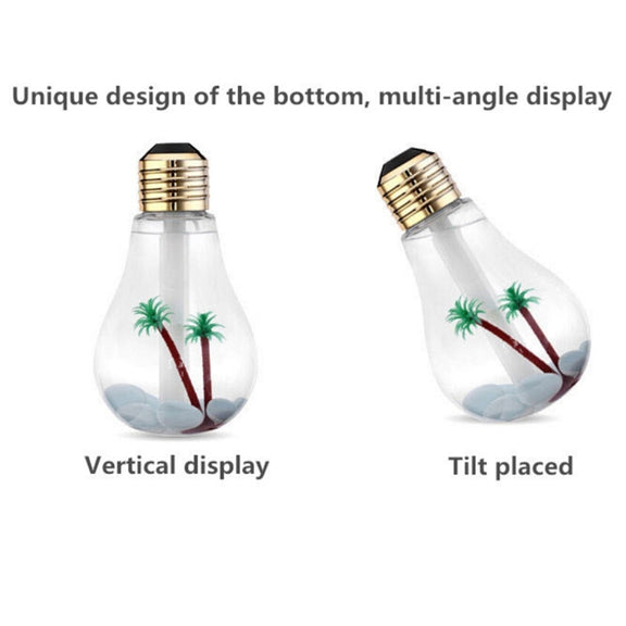 400ML Colorful Light Portable Bulb Shape Aromatherapy Air Purifier Humidifier for Home / Office / Car(Silver)