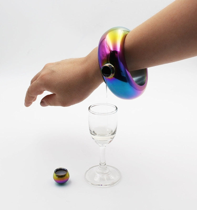 Fashion Creative 100ML Thickened Stainless Steel Bracelet Jug  3.5 Oz,Random Color Delivery