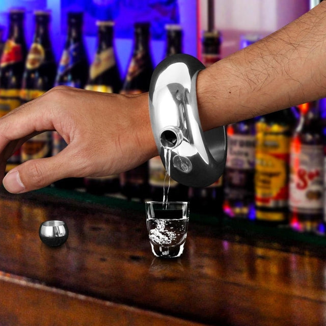 Fashion Creative 100ML Thickened Stainless Steel Bracelet Jug  3.5 Oz(Silver)
