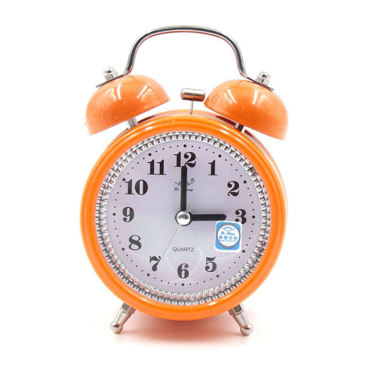 Fashion Mute Metal Alarm Clock with Night Light, Size: 12*8.5cm(Orange) - Alarm Clocks by PMc TechLife | Online Shopping South Africa | PMc TechLife | Buy Now Pay Later Mobicred