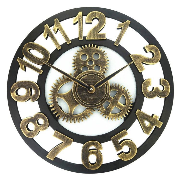 Retro Wooden Round Single-sided Gear Clock Number Wall Clock, Diameter: 80cm (Gold) - Wall Clock by PMc TechLife | Online Shopping South Africa | PMc TechLife | Buy Now Pay Later Mobicred