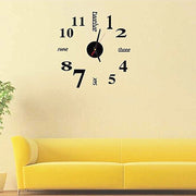 Lovelife WC37130 Acrylic English Digital DIY Stereo Wall Clock Wall Stick Clock (Black)