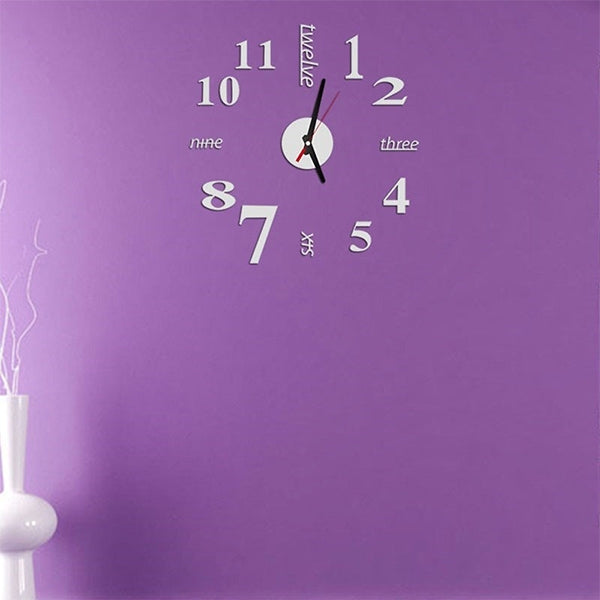 Lovelife WC37130 Acrylic English Digital DIY Stereo Wall Clock Wall Stick Clock (White) - Wall Clock by PMc TechLife | Online Shopping South Africa | PMc TechLife | Buy Now Pay Later Mobicred