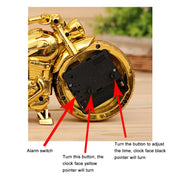 Cartoon Motorcycle Alarm Clock Bedroom Plastic Pointer Alarm Clock, Size: 23*13*6cm(Gold, Red)