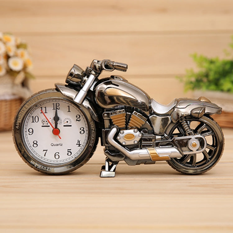 Cartoon Motorcycle Alarm Clock Bedroom Plastic Pointer Alarm Clock, Size: 23*13*6cm(Black, Gold) - Alarm Clocks by PMc TechLife | Online Shopping South Africa | PMc TechLife | Buy Now Pay Later Mobicred