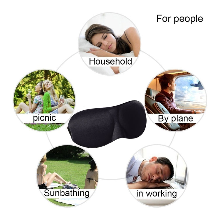 3D Portable Shading Sleep Rest Aid Cover Eye Patch Sleeping Mask Female Cute Eye Mask(Black) - Eye Masks by PMC TechLife | Online Shopping South Africa | PMC TechLife