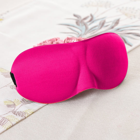 3D Portable Shading Sleep Rest Aid Cover Eye Patch Sleeping Mask Female Cute Eye Mask(Magenta)