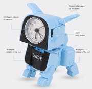 Mini Manual Child Deformation Alarm Clock Robot Toy (Pink)