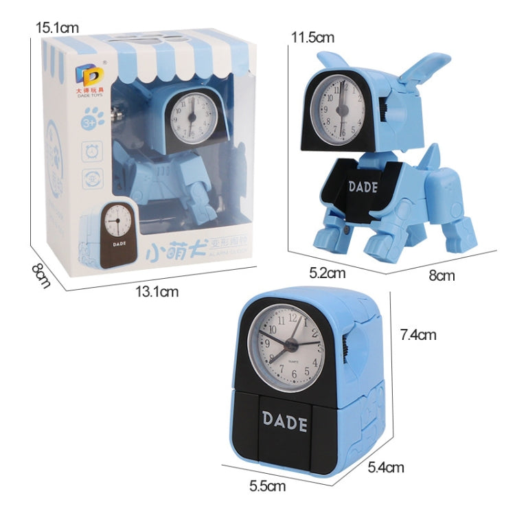 Mini Manual Child Deformation Alarm Clock Robot Toy (Blue)