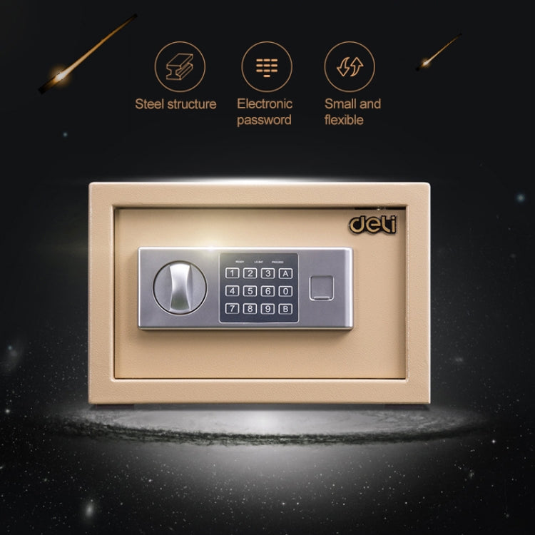 Deli Home Office Hotel Mini Electronic Security Lock Box Wall Cabinet Safety Box(Black) - Safety Box by PMC Jewellery | Online Shopping South Africa | PMC Jewellery | Buy Now Pay Later Mobicred