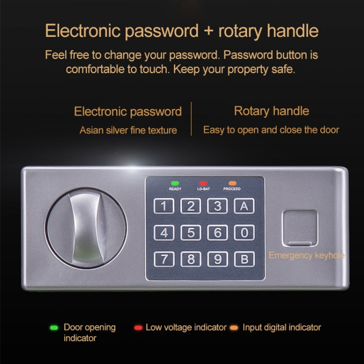 Deli Home Office Hotel Mini Electronic Security Lock Box Wall Cabinet Safety Box(Black) - Safety Box by PMC Jewellery | Online Shopping South Africa | PMC Jewellery | Buy Now Pay Later Mobicred