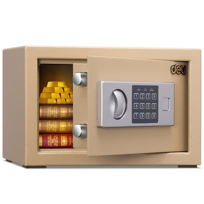 Deli Home Office Hotel Mini Electronic Security Lock Box Wall Cabinet Safety Box(Gold) - Safety Box by PMC Jewellery | Online Shopping South Africa | PMC Jewellery | Buy Now Pay Later Mobicred