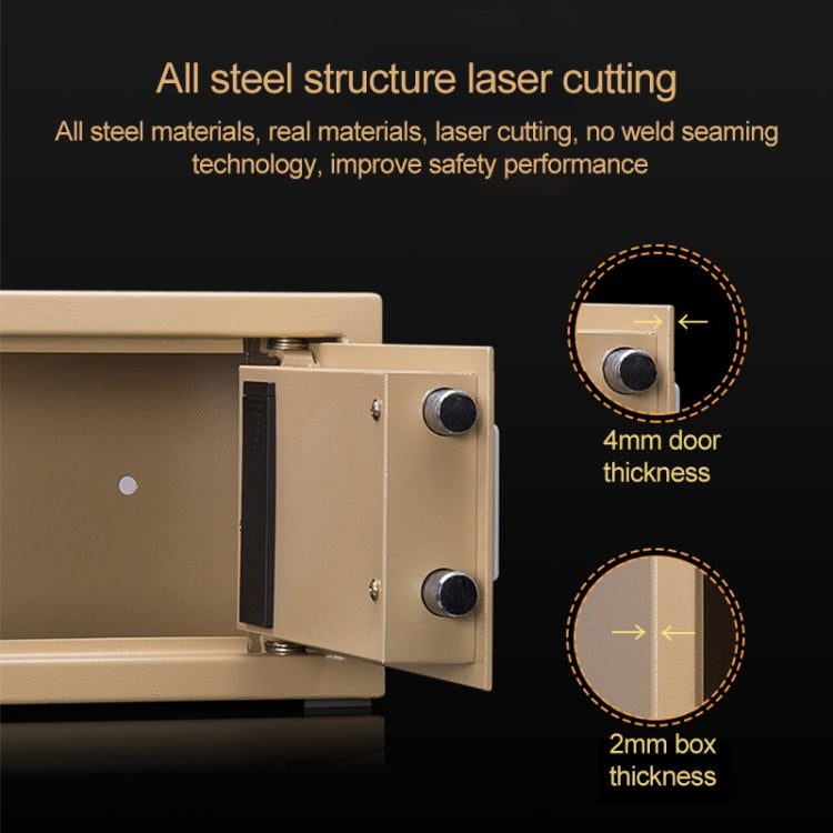 Deli Home Office Hotel Mini Electronic Security Lock Box Wall Cabinet Safety Box(Gold) - Safety Box by PMC Jewellery | Online Shopping South Africa | PMC Jewellery | Buy Now Pay Later Mobicred