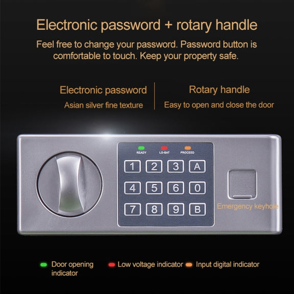 Deli Home Office Hotel Mini Electronic Security Lock Box Wall Cabinet Safety Box(Gold)