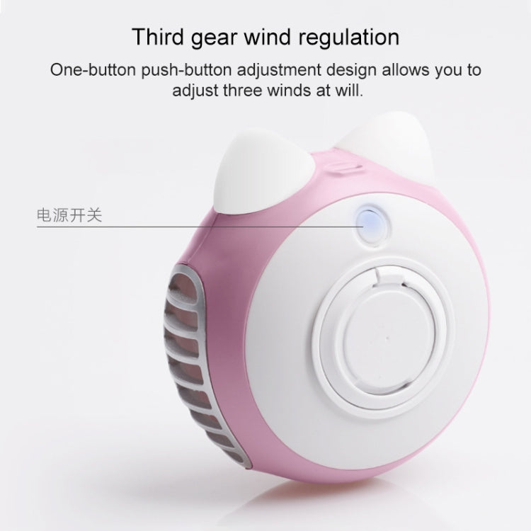 LORDNINO SBF003 3W USB Charging Portable Electric Fan with Magnetic Wristband, 3 Speed Control (Pink)