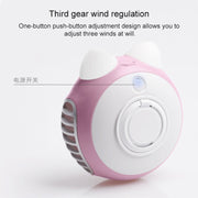 LORDNINO SBF003 3W USB Charging Portable Electric Fan with Magnetic Wristband, 3 Speed Control (Blue)