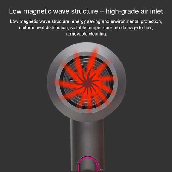 High-power 2000W Anionic Cold Hot Air Constant Temperature Hair Dryer, UK Plug(Red + Black)