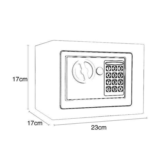 17E Home Mini Electronic Security Lock Box Wall Cabinet Safety Box without Coin-operated Function(White)