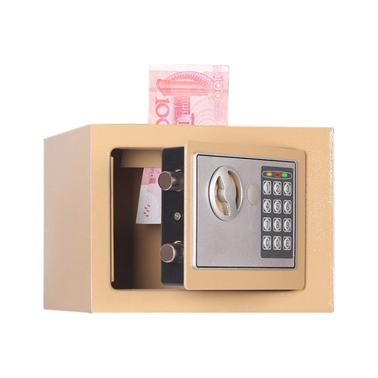 17E Home Mini Electronic Security Lock Box Wall Cabinet Safety Box with Coin-operated Function(Champagne Gold) - Safety Box by PMC Jewellery | Online Shopping South Africa | PMC Jewellery | Buy Now Pay Later Mobicred