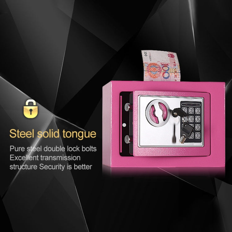17E Home Mini Electronic Security Lock Box Wall Cabinet Safety Box with Coin-operated Function(Champagne Gold)