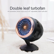 Portable Adjustable Mini USB Charging Air Convection Cycle Desktop Electric Fan Air Cooler, Support 2 Speed Control (Black Gold)